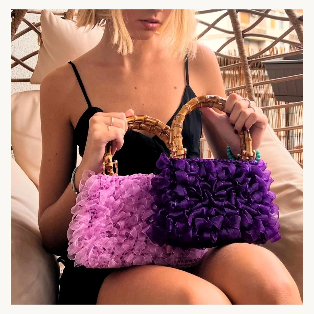 Sacs a main crochet fait main ZolaBelle, reference ZB055.